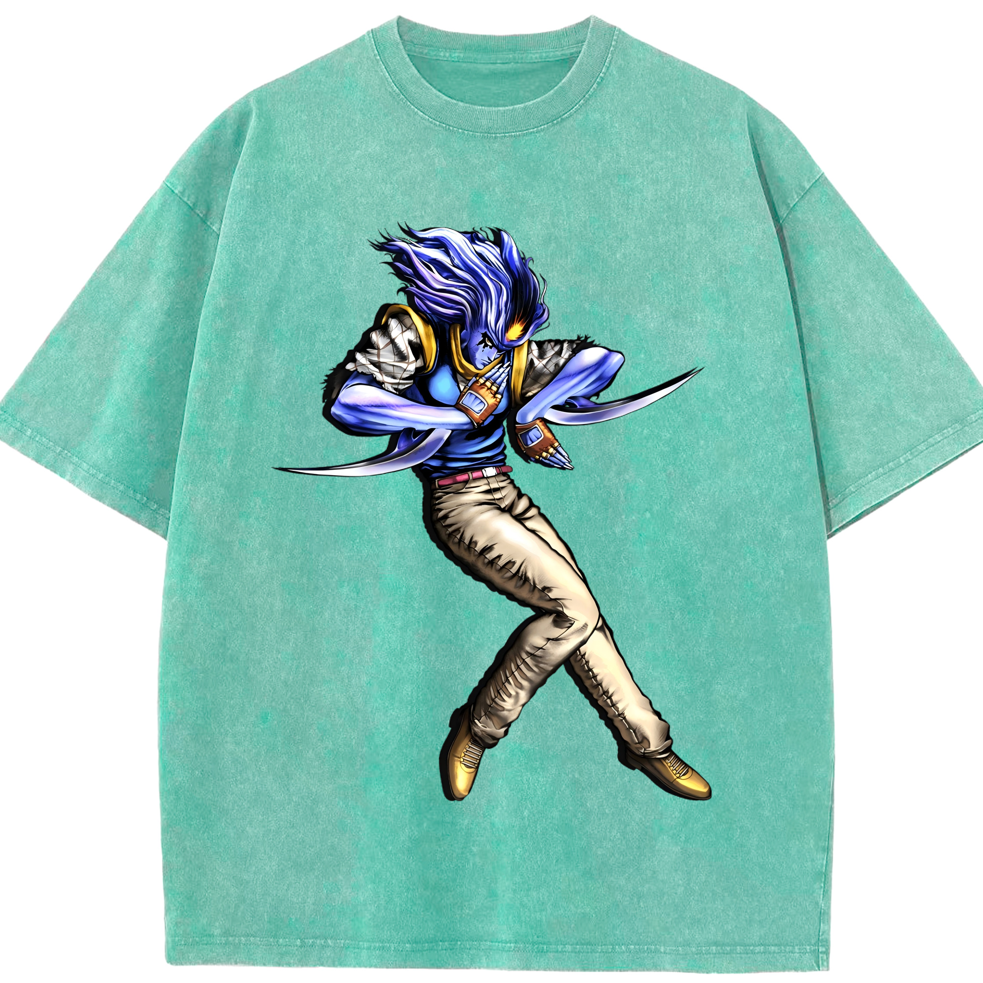 （画像用） ジョジョの奇妙な冒険 JoJo's Bizarre Adventure 綿100% ヴィンテージ風 半袖Tシャツ（フロントプリント）